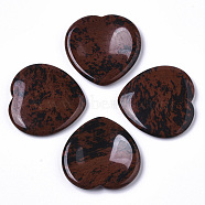 Natural Mahogany Obsidian Thumb Worry Stone, Pocket Palm Stones, for Healing Reiki Stress Relief, Heart Shape, 39~40x39~40x5~6mm(G-N0325-01G)