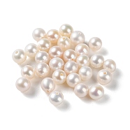Natural Cultured Freshwater Pearl Beads, Half Drilled, Grade 3A+, Round, WhiteSmoke, 4~5mm, Hole: 0.9mm(PEAR-E020-01C)