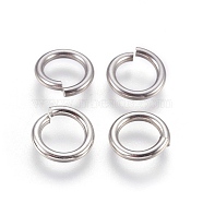 304 Stainless Steel Open Jump Rings, Stainless Steel Color, 13 Gauge, 11x1.8mm, Inner Diameter: 7mm, 400pcs/bag(STAS-P212-25P-25)