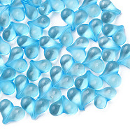 Transparent Acrylic Beads, Heart, Deep Sky Blue, 17.5x22x10mm, Hole: 1.4mm, about 260pcs/500g(MACR-S373-70-B08)