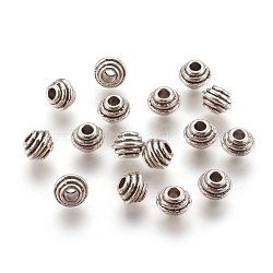 Tibetan Style Alloy Spacer Beads, Rondelle, Lead Free & Cadmium Free, Antique Silver, 5x6.5mm, Hole: 2.5mm(X-LF5166Y)
