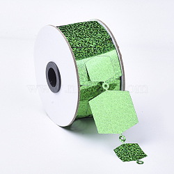 (Holiday Stock-Up Sale)Plastic Paillette/Sequins Chain Rolls, Ornament Accessories, Hexagon, Lime Green, 50mm and 30mm, about 40m/roll(FIND-T057-01A)