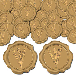 100Pcs Adhesive Wax Seal Stickers, Envelope Seal Decoration, For Craft Scrapbook DIY Gift, Goldenrod, Flower, 30mm(DIY-CP0009-47B)