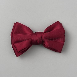 Bowknot Satin Face with Iron Shoe Buckle Clips, Shoe Decorations, Dark Red, 67x99x23mm(FIND-WH0366-034P-02)