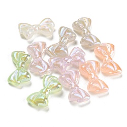 Iridescent Plating Acrylic Beads, Bowknot, Mixed Color, 15.5x25.5x7.5mm, Hole: 1.8mm(MACR-K353-26)