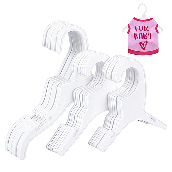 18Pcs 3 Styles Plastic Clothes Hanger, Pet Supplies, White, 128~188x135~249x4~5.5mm, 6pcs/style