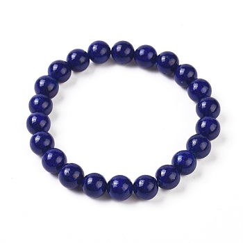 Natural Lapis Lazuli Round Bead Stretch Bracelets, 55mm, 2-1/8 inch(5.5cm), Beads: 8~9mm