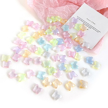 Transparent Acrylic Beads, Butterfly, Mixed Color, 13.5x15.6x5.5mm, Hole: 1.9mm, 724pcs/500g