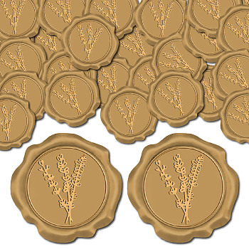 100Pcs Adhesive Wax Seal Stickers, Envelope Seal Decoration, For Craft Scrapbook DIY Gift, Goldenrod, Flower, 30mm