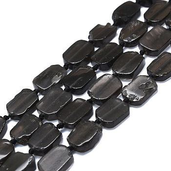 Natural Tektite Beads Strands, Rectangle, 15~17x10~13x5~7mm, Hole: 1mm, about 22pcs/strand, 15.94 inch(40.5cm)