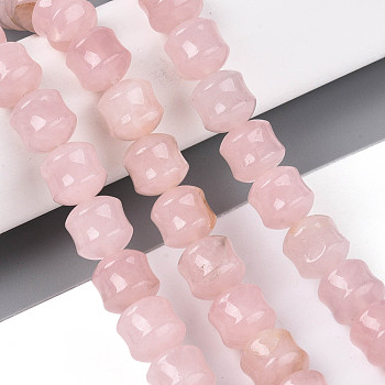 Natural Rose Quartz Beads Strands, Column, 9.5~10.5x9.5~10.5mm, Hole: 0.7~0.8mm, about 38~40pcs/strand, 15.35~15.94 inch(39~40.5cm)