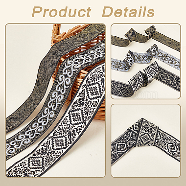 15M 3 Styles Ethnic Style Embroidery Polyester Ribbons(OCOR-GA0001-63)-4