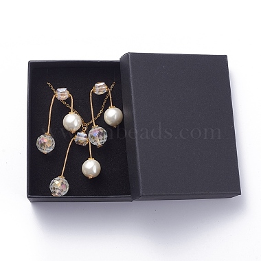 Pendant Necklaces and Ear Studs Jewelry Sets(SJEW-JS01064-03)-2