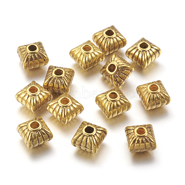 Antique Golden Square Alloy Spacer Beads