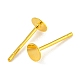 925 Sterling Silver Flat Pad  Stud Earring Findings(STER-K167-045C-G)-2