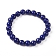 Natural Lapis Lazuli Round Bead Stretch Bracelets(BJEW-L593-A08)-1