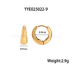 Simple Stainless Steel Hoop Earrings, Golden, 9.2x5.3mm(SW2167-1)