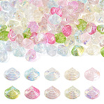 100Pcs 10 Colors Electroplated Transparent Glass Beads Strands, Shell Shape, Faceted, AB Color, Mixed Color, 13x14.5x10mm, Hole: 1.2mm, 10pcs/color(GLAA-TA0003-83)