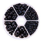 1Box Imitation Pearl ABS Acrylic Dome Cabochons, Half Round, Black, 4~12x2~6mm, about 660pcs/box(SACR-PH0001-25)