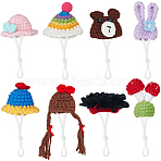 8Pcs 8 Styles Polyester Doll Hat, Doll Making Supplies Accessories, Mixed Shapes, 100~150x40~55x7~27mm, 1pc/style(DIY-SC0033-54A)