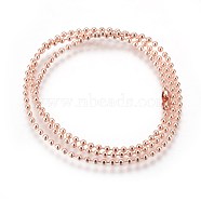 Stainless Steel Ball Chain Necklace Making, Rose Gold, 22.5 inch(57.2cm), 2.5mm(MAK-L019-01A-RG)