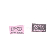Polyester Sewing Labels, Cloth Labels, for Sewing, Knitting, Crafts, Bowknot Pattern, 11~12x17x0.4mm(FIND-TAC0008-19C)