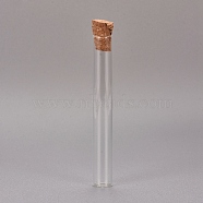 Glass Bottle, Wishing Bottle, with Cork Stopper, Clear, 8.1x1cm, Capacity: 4ml(0.13 fl. oz)(X-CON-WH0069-97)