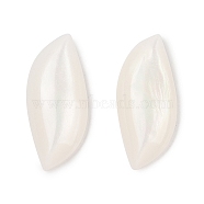 Opaque Resin Decoden Cabochons, Leaf, White, 21x9x6.5mm(CRES-I036-14E)