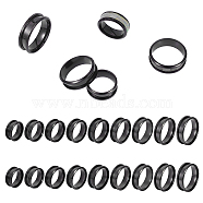 18Pcs 9 Size 201 Stainless Steel Grooved Finger Ring Settings, Ring Core Blank, for Inlay Ring Jewelry Making, Electrophoresis Black, US Size 5~13(15.7~22.2mm), Groove: 4.1mm, 2Pcs/size(STAS-UN0049-98EB)