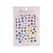 Nail Art Stickers, Self-adhesive, For Nail Tips Decorations, Flower, Colorful, 12.3x8.6cm(MRMJ-T027-03A)