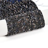 Natural Sapphire Beads Strands, Faceted, Round, 3.5mm, Hole: 0.7mm, about 202~204pcs/strand, 15.20~15.51 inch(38.6~39.4cm)(G-F782-B01C-02)