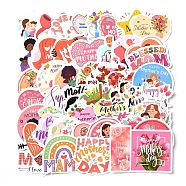 Mother's Day Self-Adhesive Paper Gift Tag Stickers, for Party, Decorative Presents, Mixed Shapes, 45~56x39~57.5x0.5mm, 50pcs/bag(AJEW-Z019-01D)