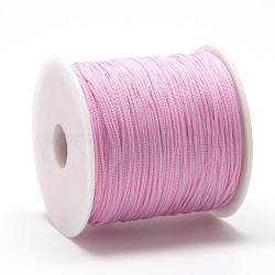 Polyester Cords, Pearl Pink, 0.8mm, about 131.23~142.16 yards(120~130m)/roll(OCOR-Q037-29)