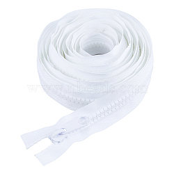 Resin with Polyester Zipper, with Alloy Zipper Head, for Clothing Accessories, White, 4x1.85cm, 5m/pc(DIY-WH0419-87A)