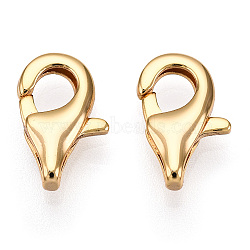 Brass Lobster Claw Clasps, for Jewelry Making, Real 18K Gold Plated, 11.5x7.5x2.5mm, Hole: 2x1mm(KK-N254-08G)