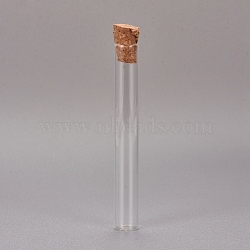 Glass Bottle, Wishing Bottle, with Cork Stopper, Clear, 8.1x1cm, Capacity: 4ml(0.13 fl. oz)(X-CON-WH0069-97)