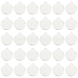 BENECREAT Brass Pendants, Stamping Blank Tag, Flat Round, Platinum, 26x22x0.8mm, Hole: 3mm, 30pcs/box(KK-BC0001-48P)