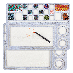 Felt Bead Design Board, DIY Beading Jewelry Bracelet and Anklet Making Tray, Rectangle, Gray, 277x378x6mm(DIY-WH0419-98E-01)