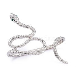 Alloy Snake Open Palm Cuff Bangles, with Plastic, Green, Antique Silver,  Inner Diameter: 1x2-7/8 inch(2.6x7.3cm)(BJEW-O180-01AS)