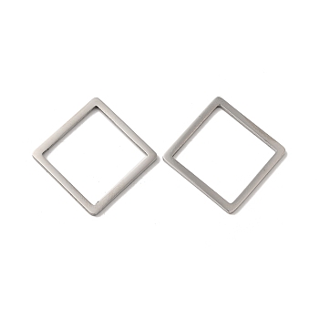 304 Stainless Steel linking Rings, Rhombus, Stainless Steel Color, 29.5x29.5x1.5mm, Inner Diameter: 25x25mm