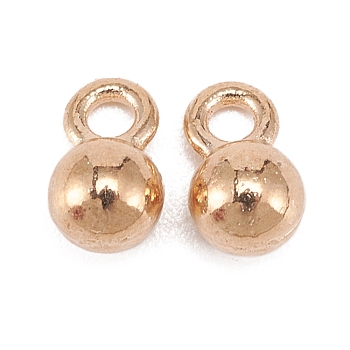 Alloy Charms, Round, Light Gold, 7x4mm, Hole: 1.5mm, about 100pcs/bag