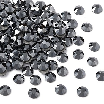 Preciosa&reg Crystal Hotfix Flatback Stones, Czech Crystal, Round(438 11 612 Chaton Rose VIVA 12 &reg), 23980 272 Hematite, SS12(3.3~3.5mm)