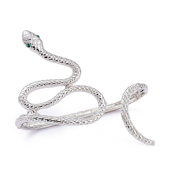 Alloy Snake Open Palm Cuff Bangles, with Plastic, Green, Antique Silver,  Inner Diameter: 1x2-7/8 inch(2.6x7.3cm)