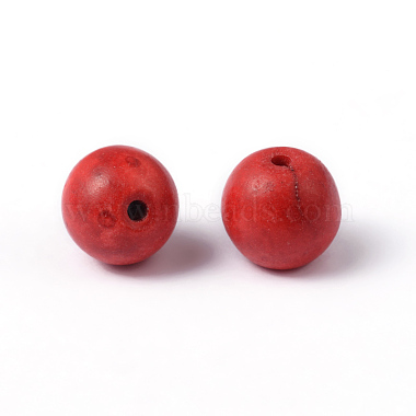Teints synthétiques rond rouge perles howlite lâches(X-TURQ-G609-8mm)-2