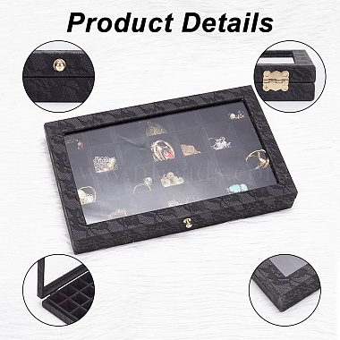 28 Grids Printed Imitation Leather Jewelry Tray Organizer Boxes(MRMJ-WH0077-086)-4