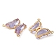 Brass Pave Faceted Glass Connector Charms(FIND-Z020-03L)-2