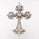 Alliage strass croix gros pendentifs gothiques(X-ALRI-1475-RS)-2
