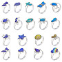 Colorful Epoxy Resin Finger Rings(RJEW-CA0001-02)