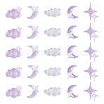 100Pcs Resin Cabochons, Nail Art Decoration Accessories, Cloud & Moon, Lilac, 5~12x8.5~11x2~3.5mm(MRMJ-TA0001-52)