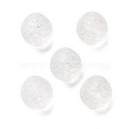 Frosted Acrylic Beads, Turtle Shell, White, 10~11x12mm, Hole: 1.8mm, about 625pcs/500g(OACR-G037-01D)